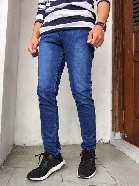 Celana Jeans Polos Pria Celana Kerja Jumbo 33-38 Termurah Original Distro Strech Import Terbaru Bisa Cod