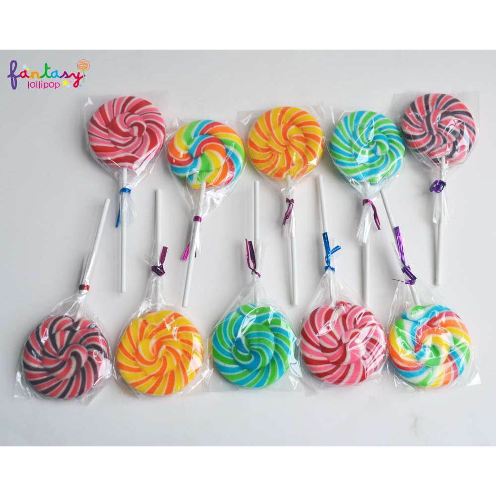 {HALAL} Permen Lollipop Fantasy 18gr Lolly Pop Hati / Bundar / Ulir Aneka Rasa Lolipop Fantasi Lolypop