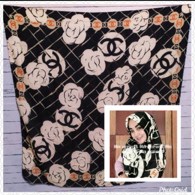 Hijab voal chanel bunga (denay KW)