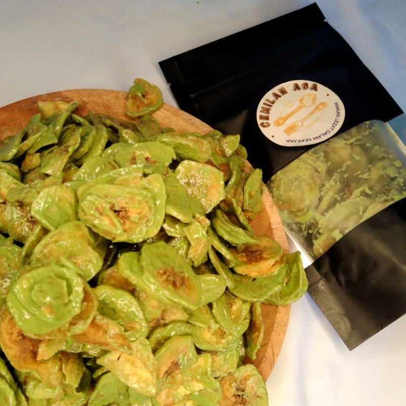 

Banan chips Green tea flavor) keripik pisang rasa green tea
