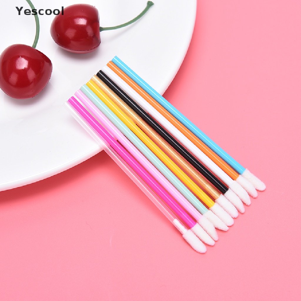 Yescool 50pcs Brush Aplikator Lipsticklip Gloss Sekali Pakai Untuk Makeupkosmetik Wanita