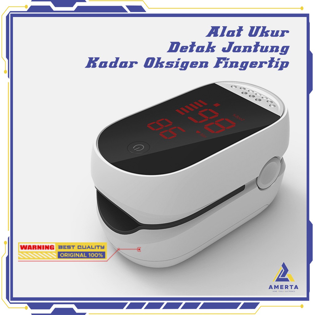 Alat Pengukur Detak Jantung Kadar Oksigen Fingertip Pulse Oximeter  White