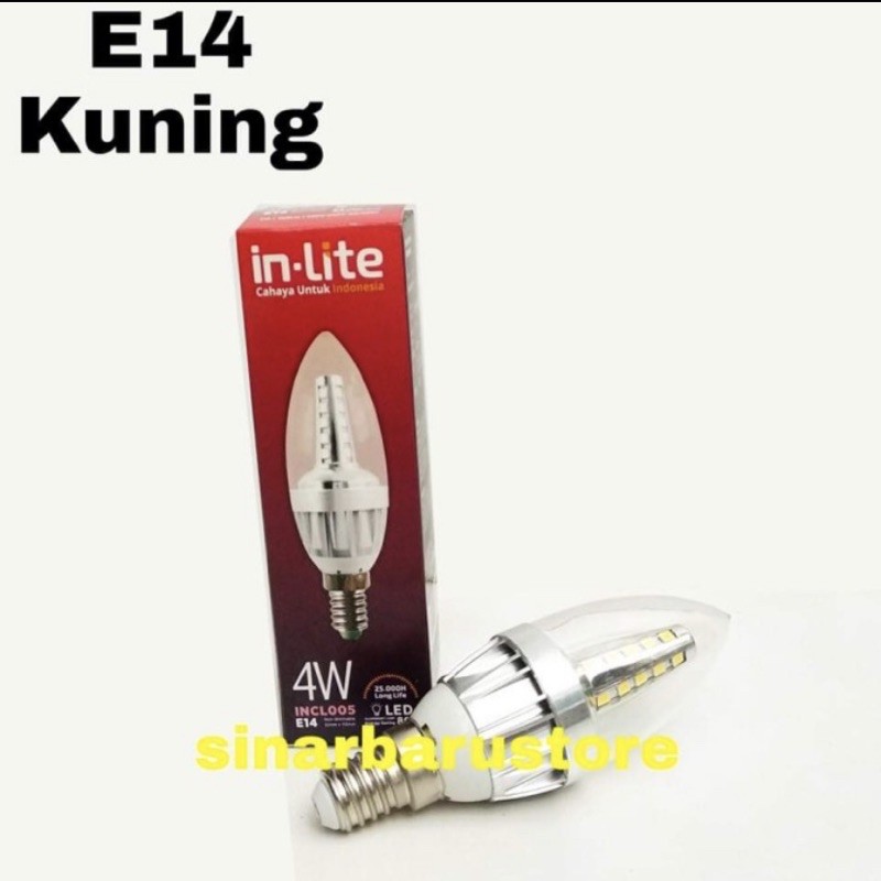 Lampu LED Candle E14 "In.Lite" 4Watt Kuning