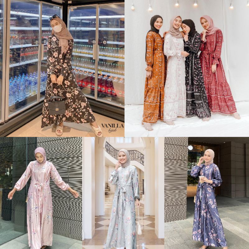 HOMEDRESS FLOWER FLEUR ZARA VANILLAHIJAB VANILLA dress | ISH original iymel busui menyusui dress