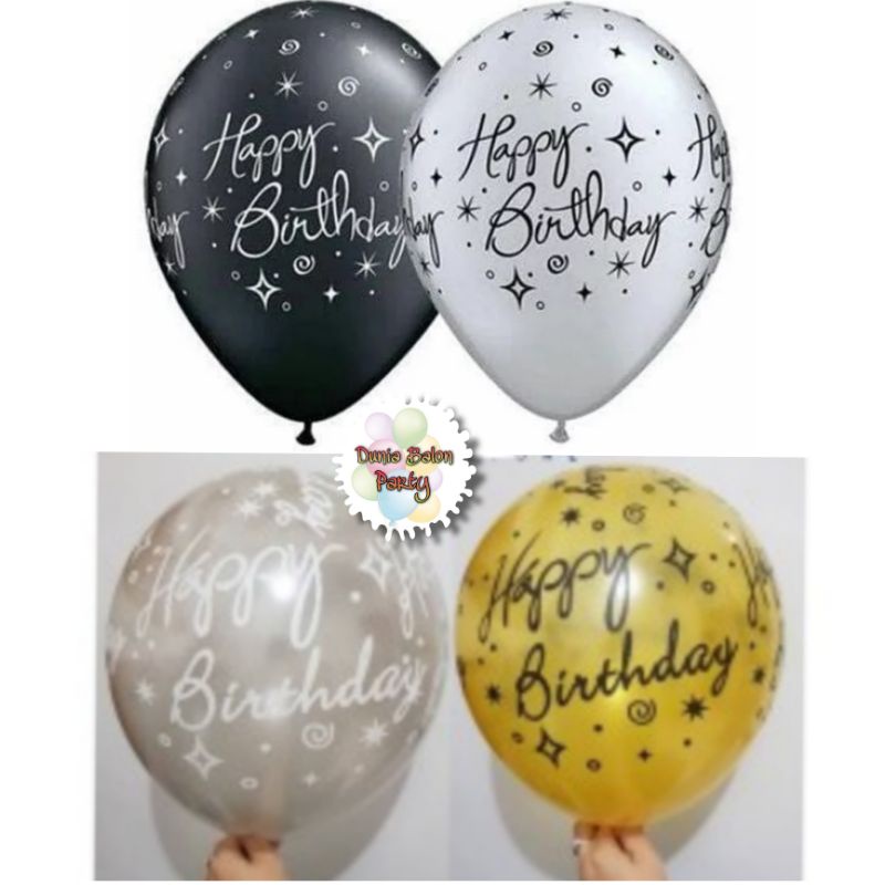 Balon Latex Happy Birthday / Balon Latex Tulisan Happy Birthday Ecer