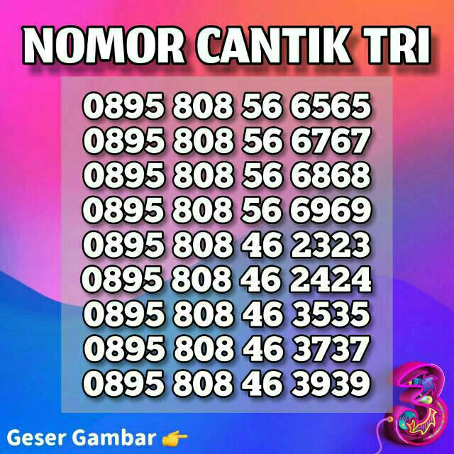 Kartu Perdana Tri Nomor Cantik Murah 4G LTE Akhiran ABAB