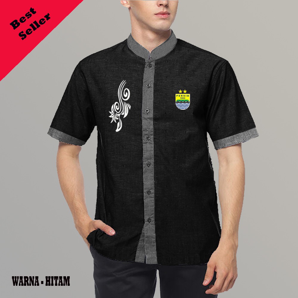 Baju Koko Pria Persib Bandung Baju Koko Dewasa Kemeja Koko Pria Lengan Pendek Bordir Terbaru 2021