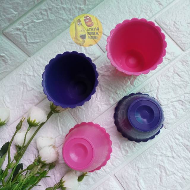  Pot  new tawon  7 ungu  pink 7 5cm Pot  bunga plastik ungu  