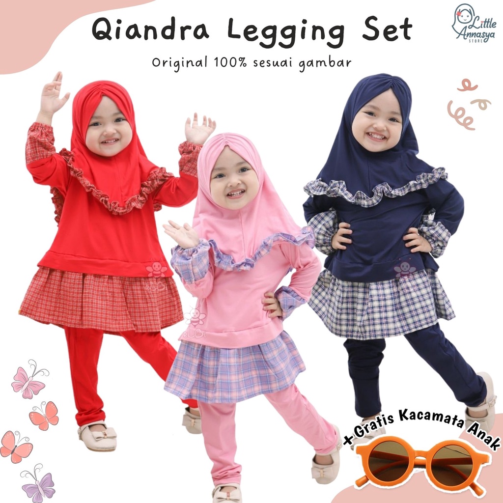 Baju Muslim Anak 1-6 Tahun / Baju Muslim Anak Qiandra Set eLBi / Baju Gamis Anak Perempuan Rayon