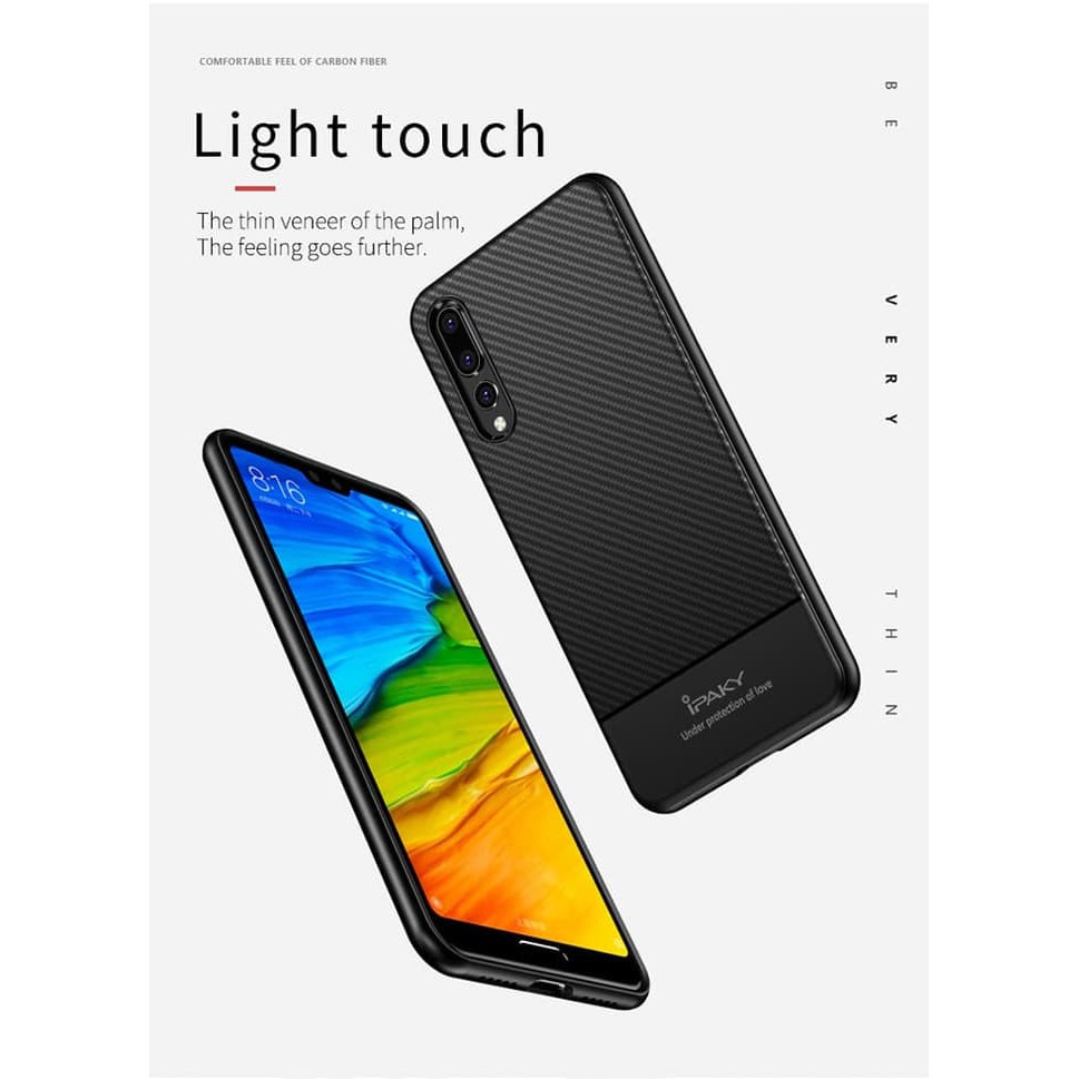 Softcase TPU Ultra Slim Carbon Fiber Case Casing HP Huawei P20 Pro
