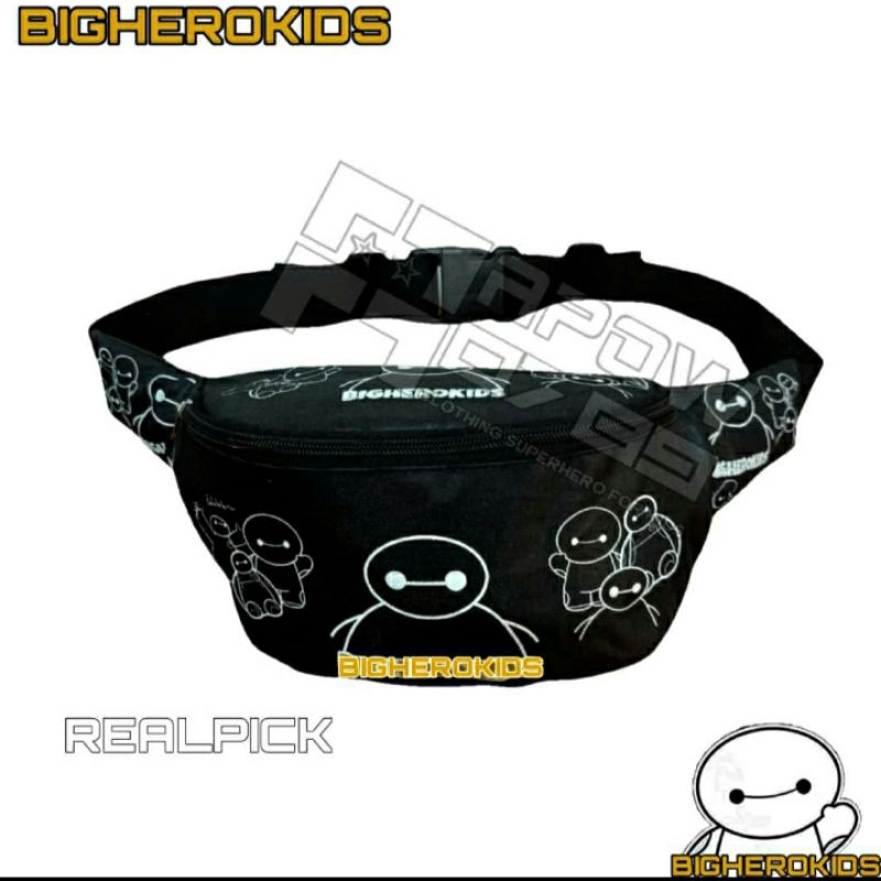 BAYMAX 2IN1 Original Waistbag anak Bighero kids topi bordir baseball