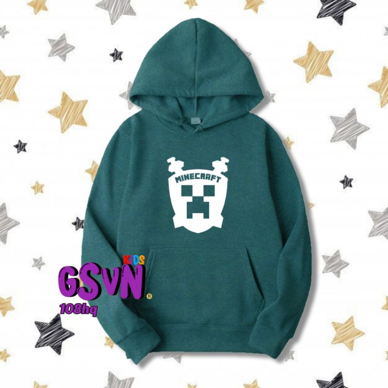 Jaket Anak - Hoodie Sweater Game Minecraft Mine Craft Logo Game Terbaru Mainkraf Mainkraft Minekraf 