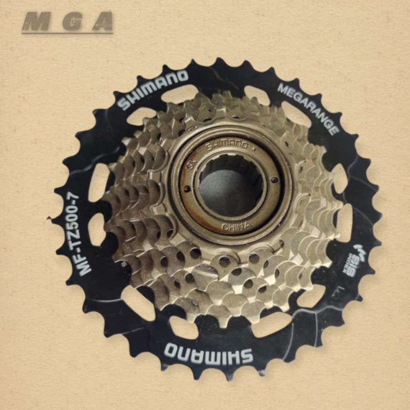 SPROKET GIR BELAKANG SEPEDA 7 SPEED MODEL DRAT / ULIR SHIMANO MEGARANGE