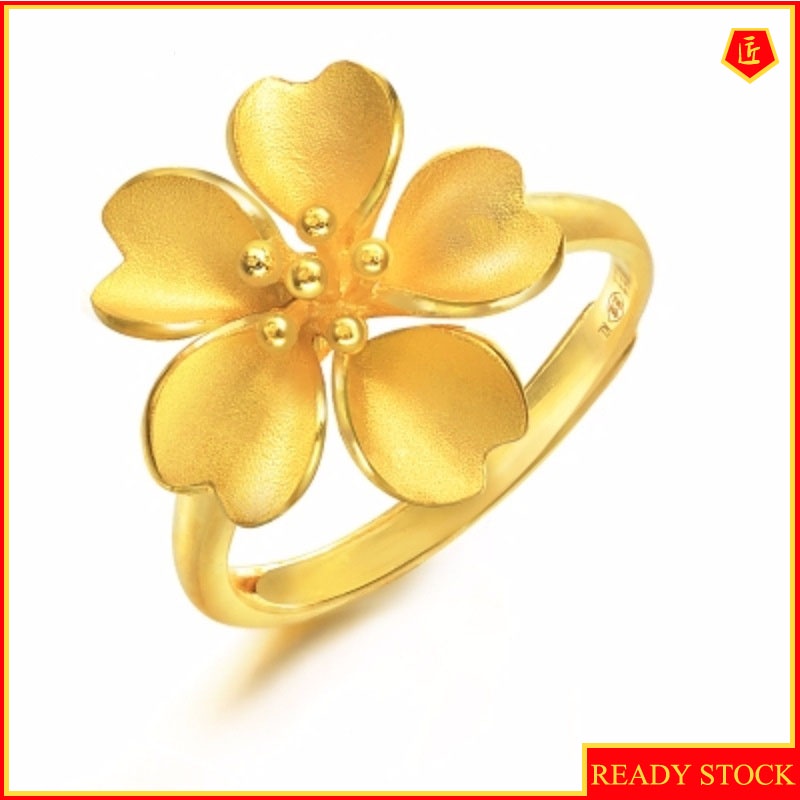 [Ready Stock]Graceful Fashionable 3D Gold Flower Ring