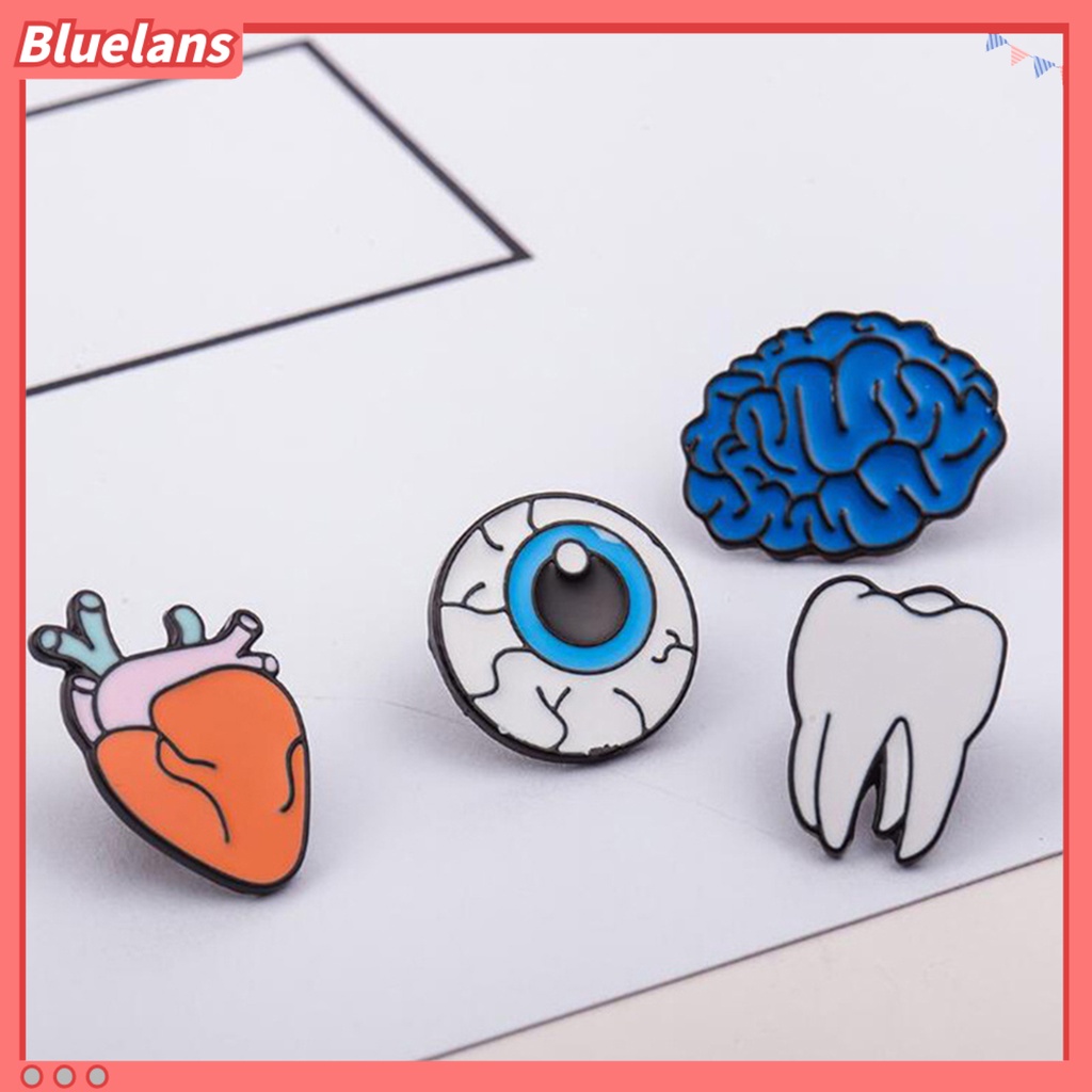 Bluelans Brooch Wear-resistant Multiple Uses Alloy Human Organs Pin Set