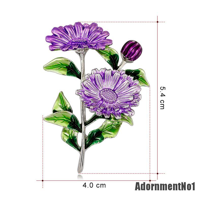 (Adornmentno1) Bros Pin Enamel Desain Bunga Aster Untuk Wanita