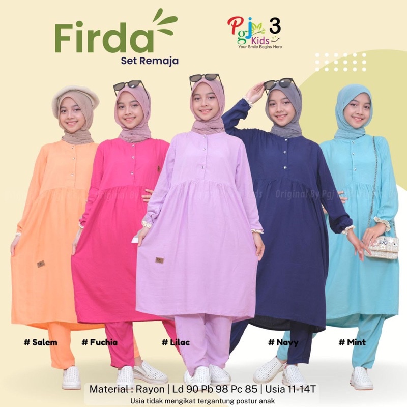 FIRDA SETELAN ANAK PEREMPUAN REMAJA BAHAN RAYON