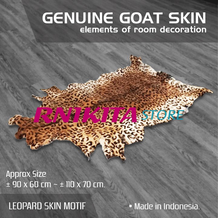 GENUINE GOAT SKIN WITH LEOPARD MOTIF - Kulit Kambing Asli Motif Leopard