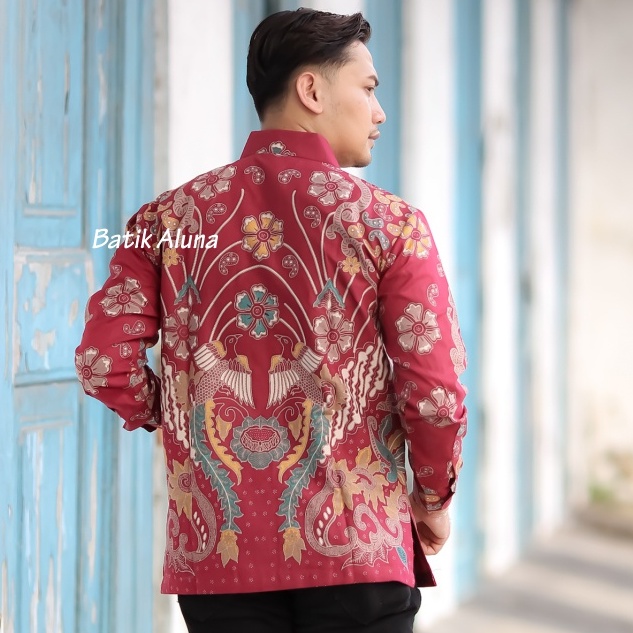 Batik pria lengan panjang Kemeja Atasan Baju batik pria laki laki lengan panjang premium cowok solo