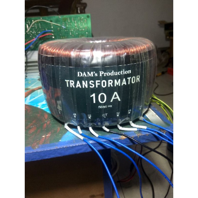 Trafo toroid 10 A Ct 55.Real Ampere,tembaga murni.