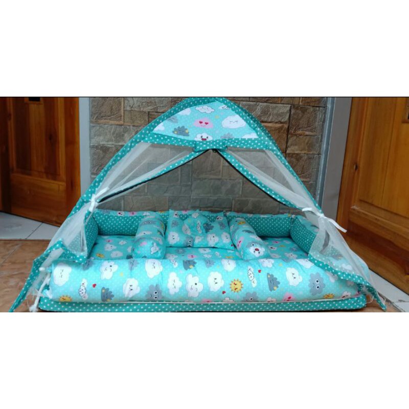 perlengkapan bayi baru lahir kasur bayi kolam kulambu tenda set bantal bayi