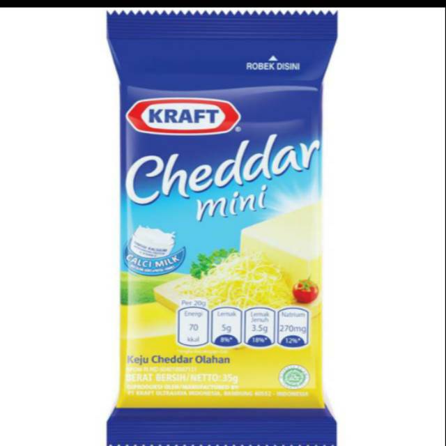 

Keju kraft cheddar 35gr