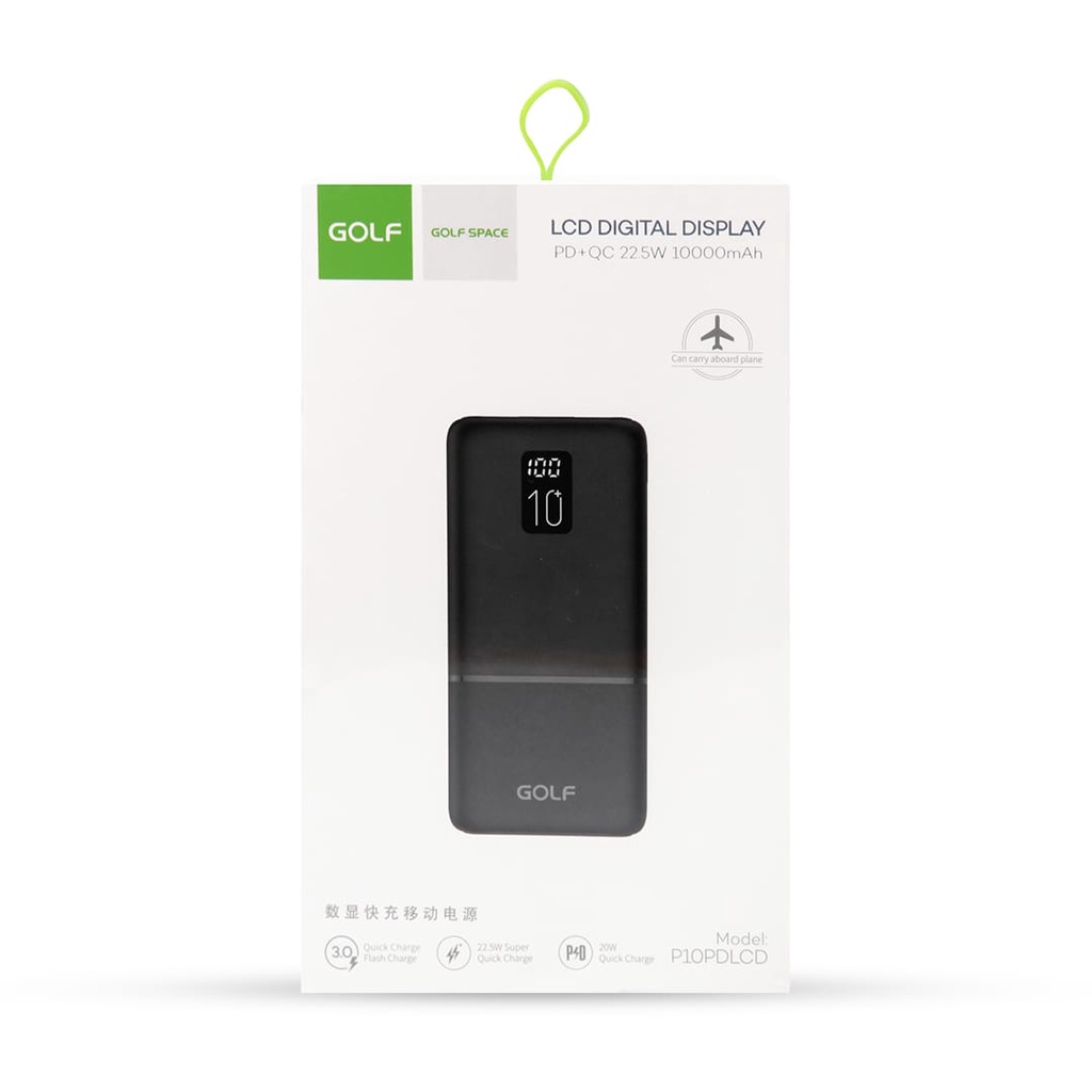 Powerbank P10 LCD PD + QC 22.5W 10000Mah REAL CAPACITY Fast Charging Power Bank GLOF Fast Charging Murah Mini LCD with Kabel Data lightning Type C Micro