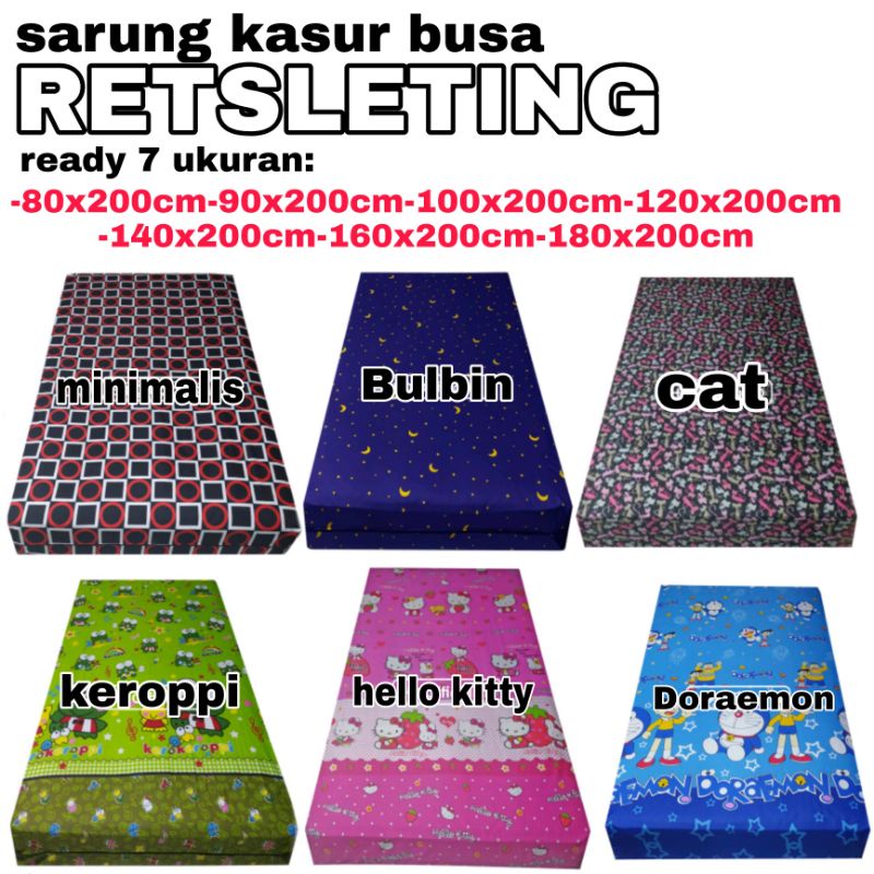 Sarung Kasur Busa/kulit Kasur Busa/sprei Retsleting