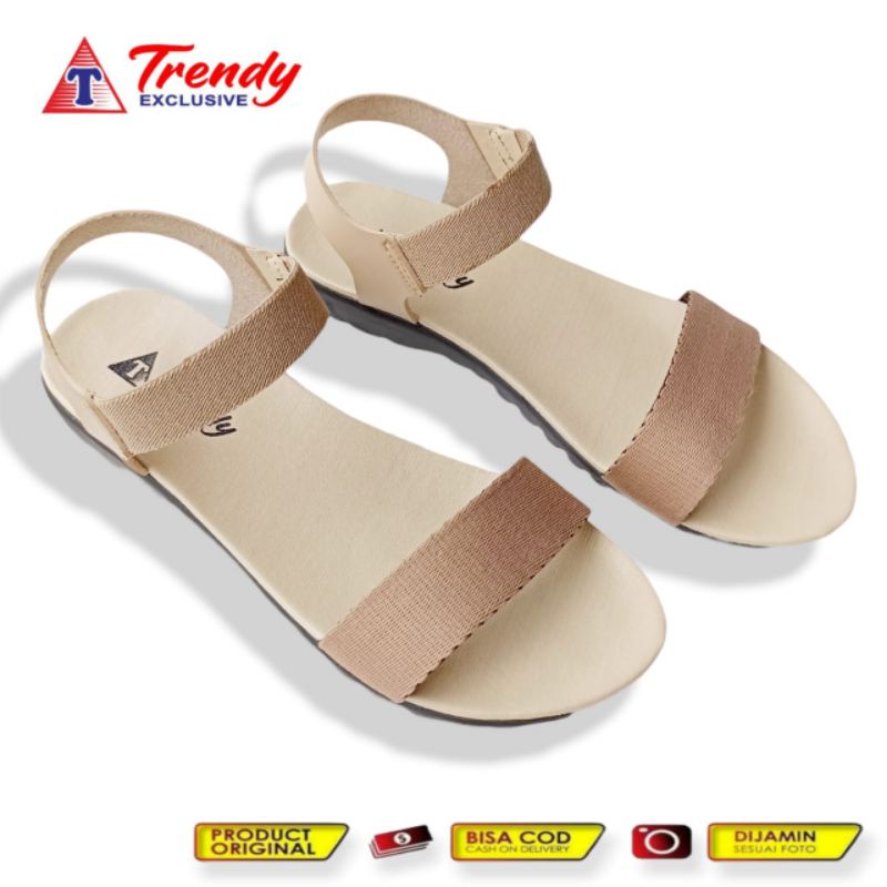 sandal cewek adesa / sandal cewek terbaru / sandal cewek kekinian / sandal teplek / sandal pesta-Let-b1 crem
