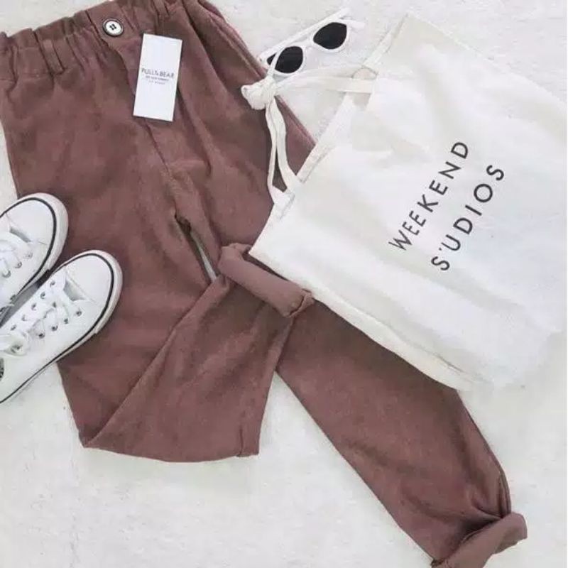 Celana bahan Suede / Yura Suede pants