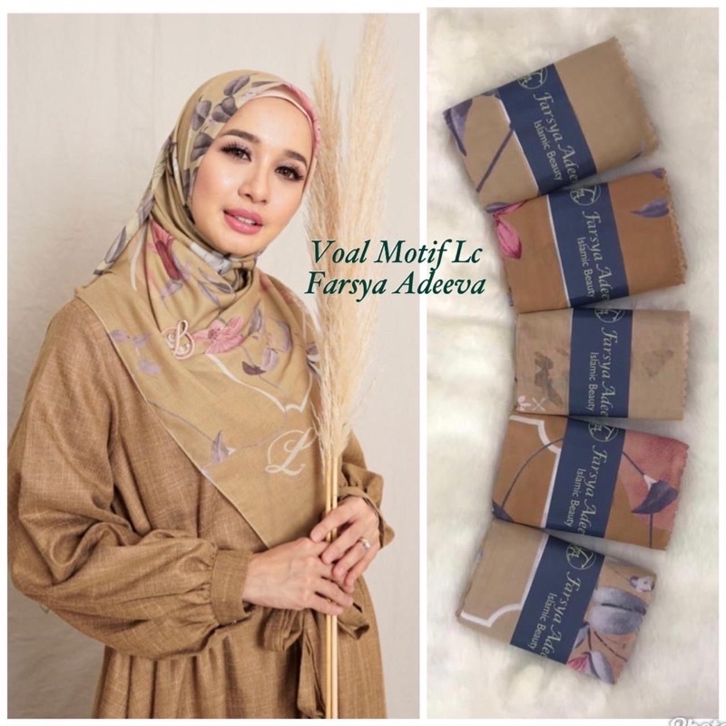 Jilbab Adeeva Denay Motif Koran Segiempat Voal Premium 30+ Motif-Motif 24