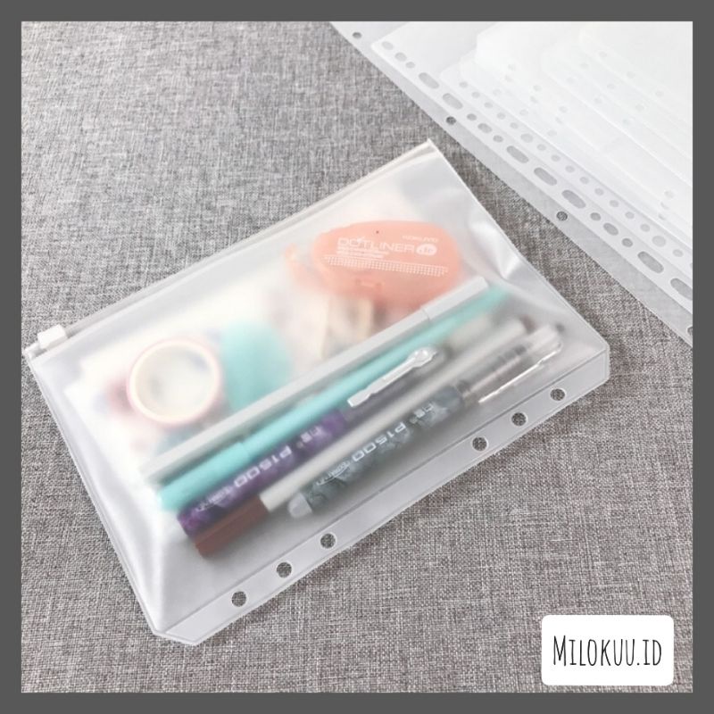 

pocket binder zipper divider A5 A6 A7 bening slot kartu