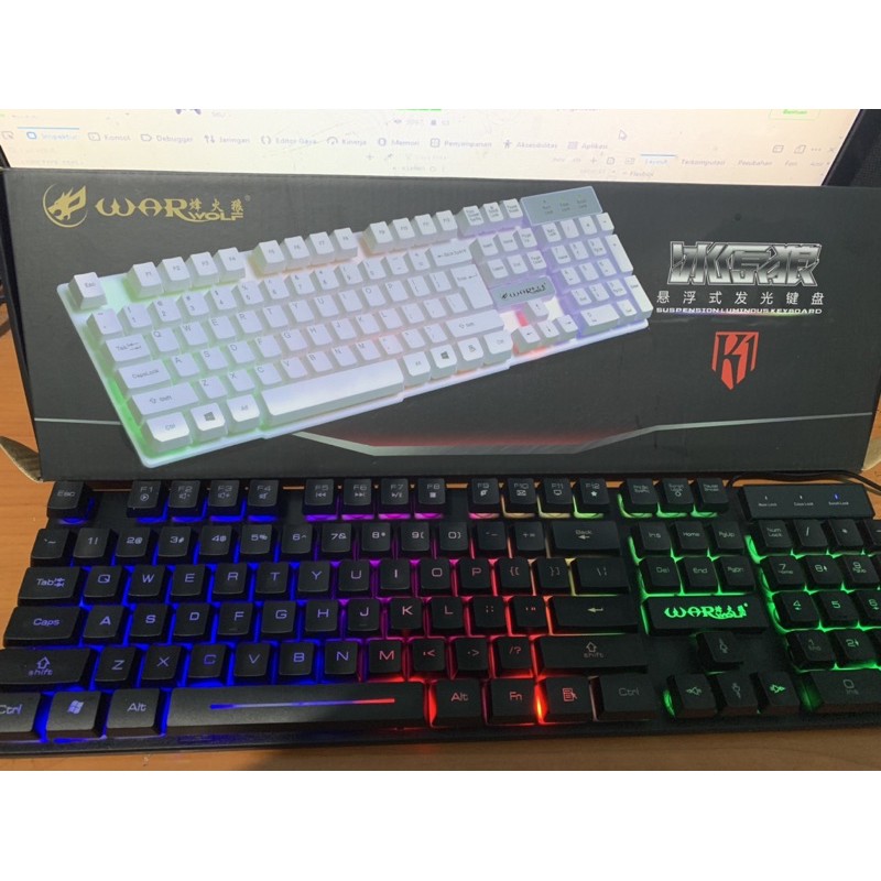 keyboard gaming warwolf k1 / keyboard warwolf k1 backlight RGB