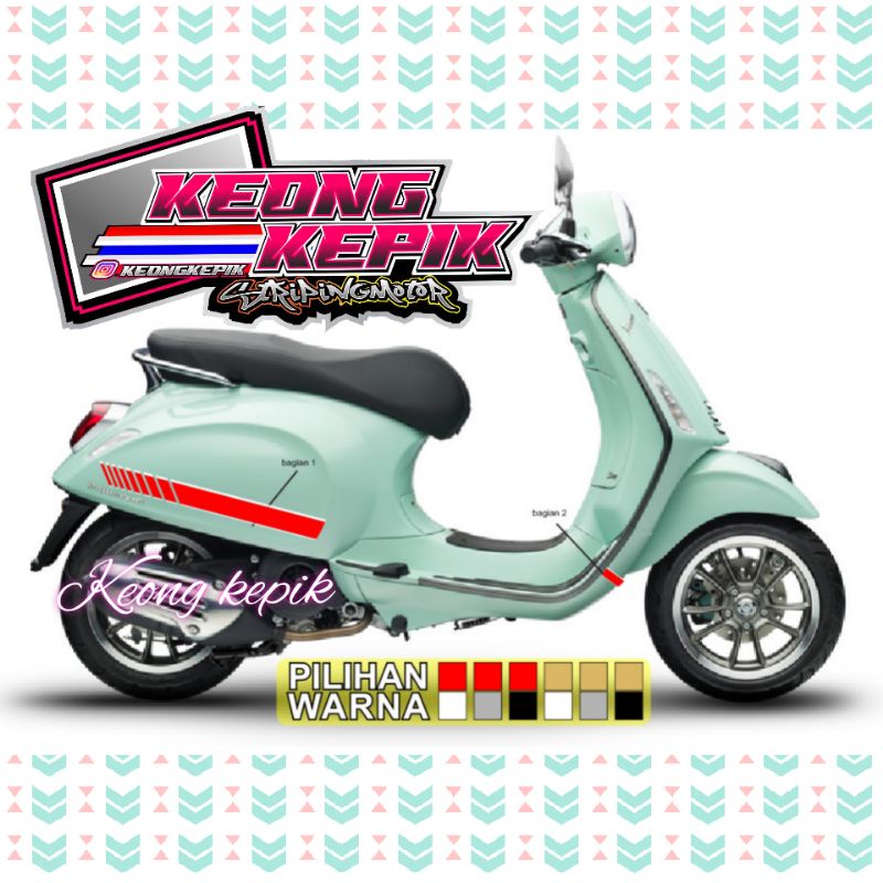 STRIPING STIKER STICKER LIS VARIASI MOTOR VESPA MATIC CUTTING CUSTOM GARIS LINE