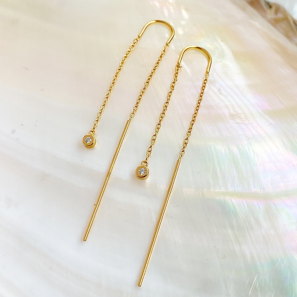 Moonlight Threader Earrings - Anting Panjang Elegan Hias Zirconia Swarovski -  LOULOUROSE