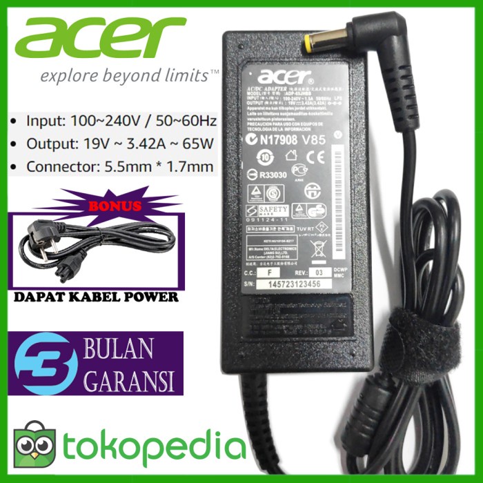 Adaptor Charger Original Laptop Acer Aspire V5-471 V5-471G V5-431
