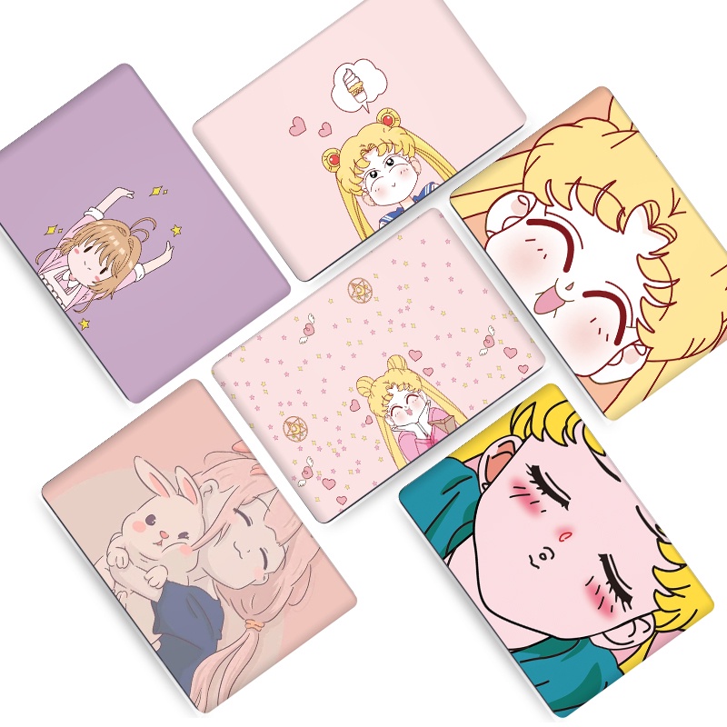 2 Pcs Stiker Pelindung Laptop Notebook ASUS s5500 SF4100F VivoBook S300 S550 12 13 14 15.6 &quot;Motif Sailor Moon