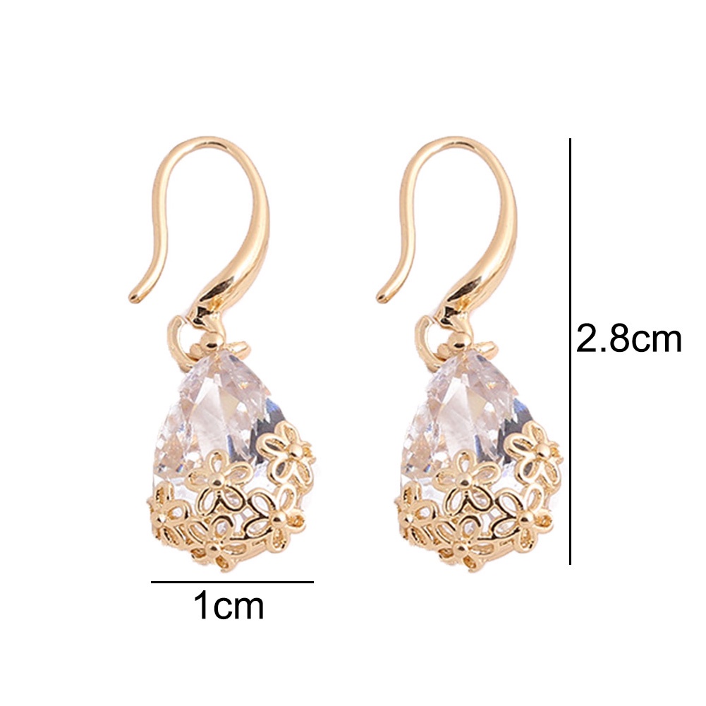 Hu Hu Hu Hu Hu Alat Bantu Pasang Kacamata♡ Anting Kait Gantung Wanita Desain Tetesan Airbunga Hias Cubic Zirconia Gaya Elegan Untuk Hadiah