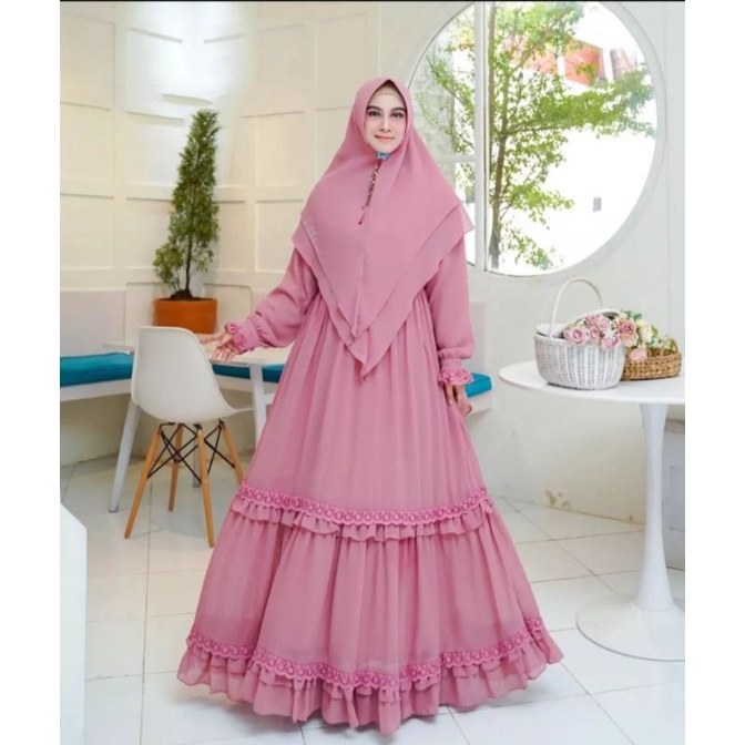 GAMIS KINARA SYARI APLIKASI RENDA / GAMIS CERUTY BABYDOL / GAMIS (FULL FURING) /GAMIS LEBARAN / GAMI