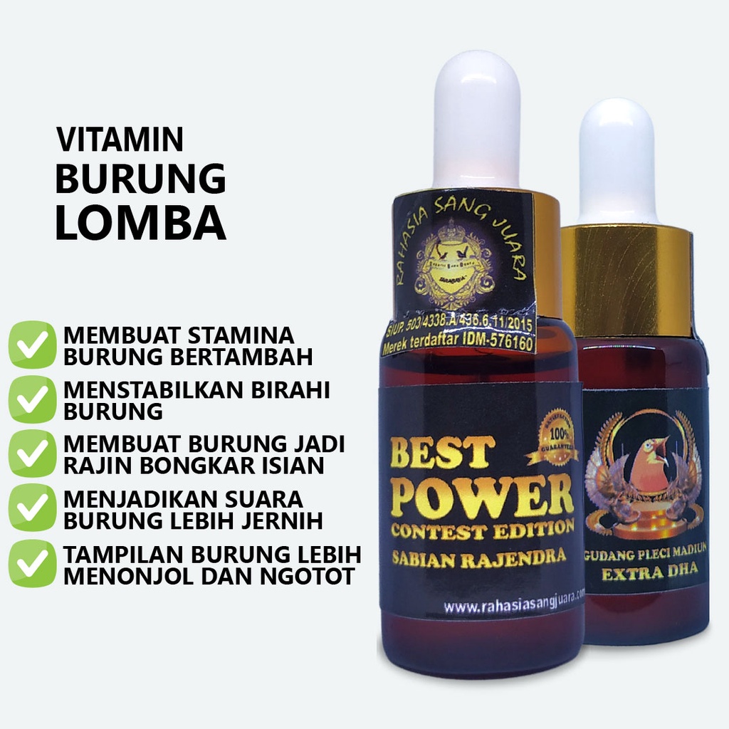 BEST POWER CONTEST EDITION | VITAMIN BURUNG PENAMBAH STAMINA INSTAN UNTUK PLECI KENARI MURAI BATU LOVEBIRD CUCAK IJO KACER KENARI TRUCUK