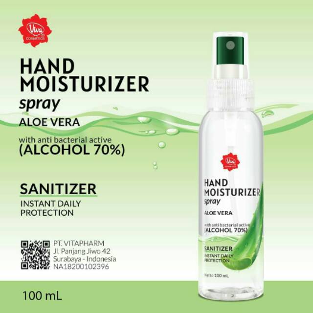 Hand Sanitizer Moisturizer Viva Pembersih Tangan Spray 100 ml