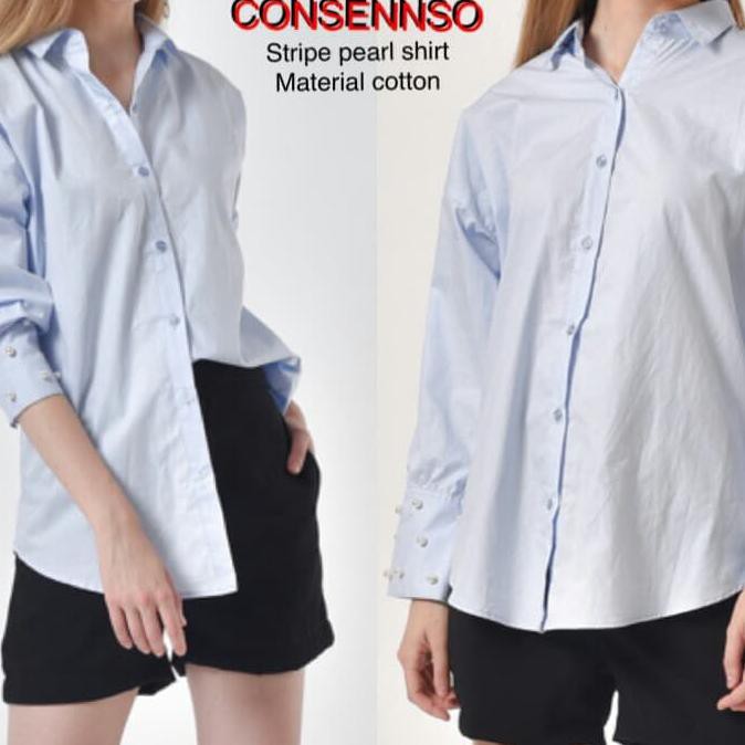 Kemeja katun blue pearl consenso