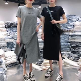  Gaun  Maxi Casual Wanita dengan Model  Split Lengan  Pendek  