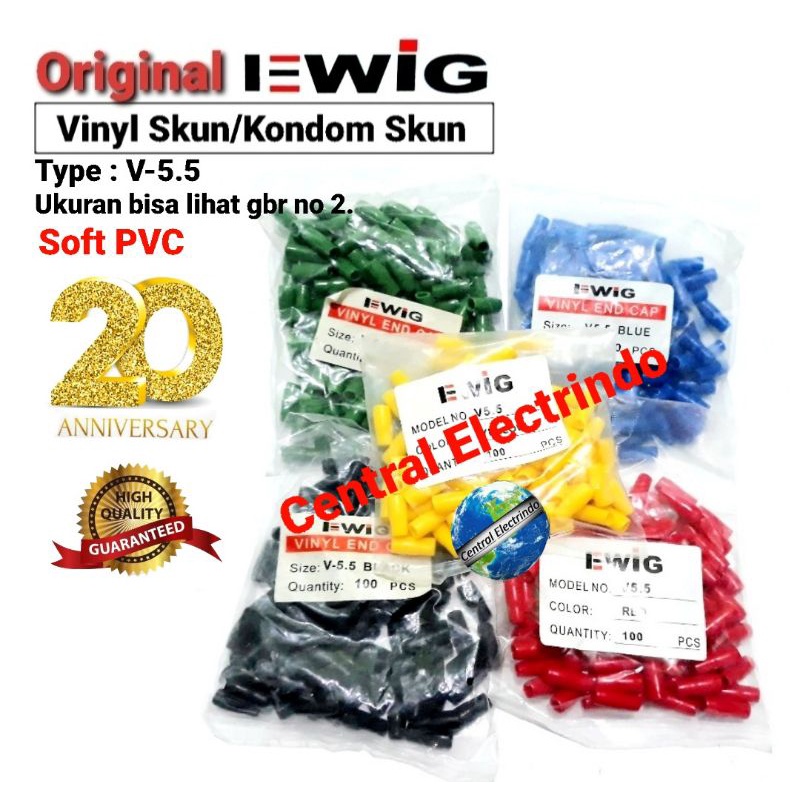 Vinyl Skun Kabel EWIG V-5.5 (1pak 100pcs).