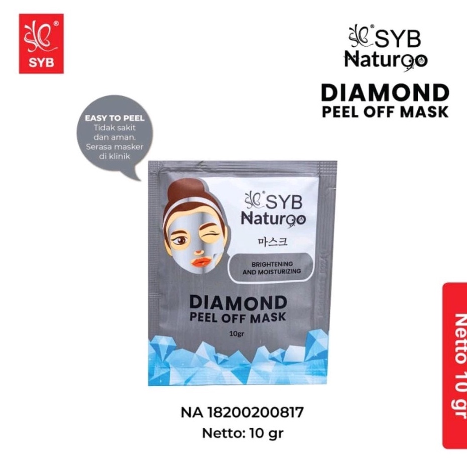 *galerybeautysemarang* SYB NATUR90 Peel Off Mask 10gr Goat milk,Diamond ,Gold,Charcoal,Acne Jerawat /Masker Wajah