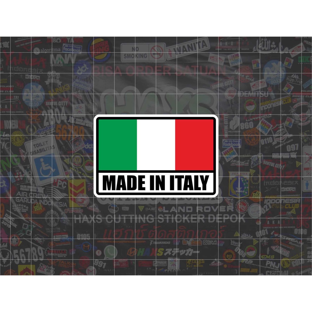 Cutting Sticker Made In Italy Ukuran 6 Cm x 4 Cm Untuk Motor dan Mobil