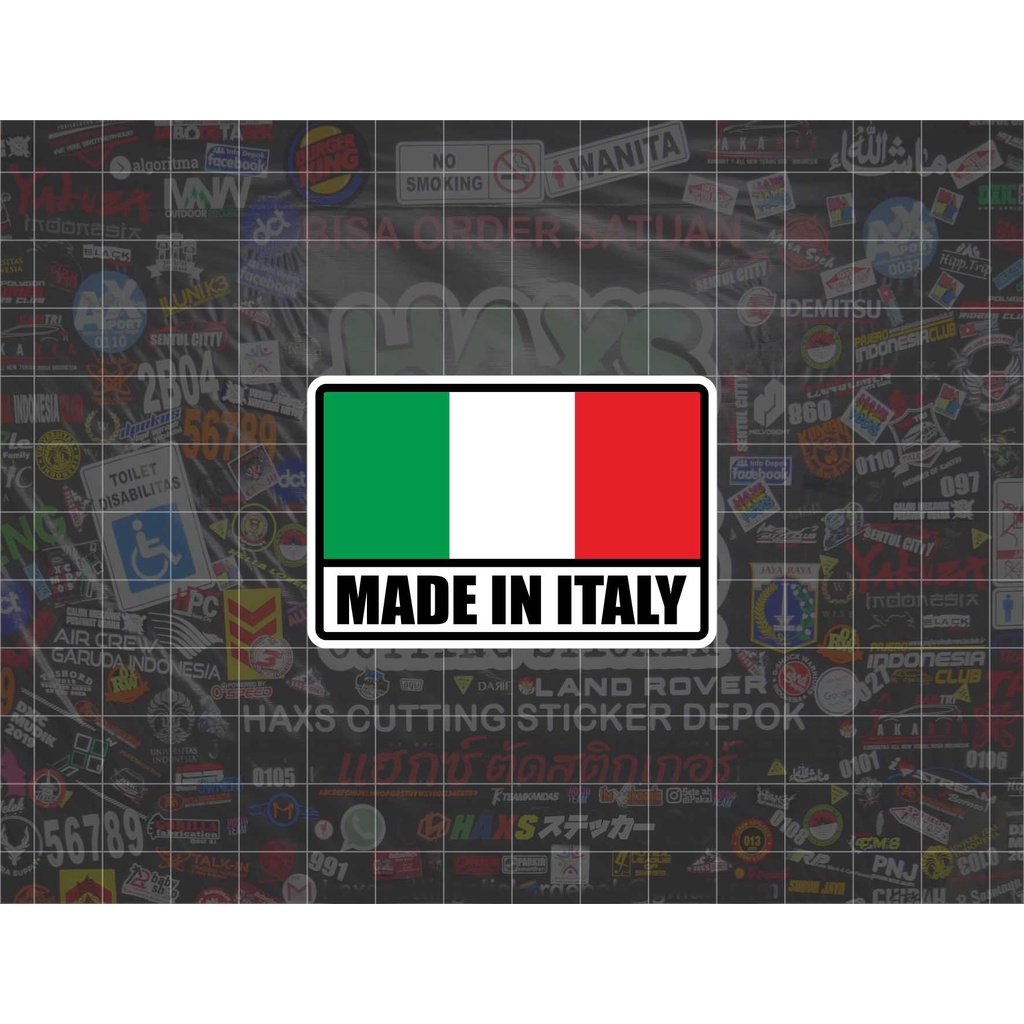 Cutting Sticker Made In Italy Ukuran 6 Cm x 4 Cm Untuk Motor dan Mobil