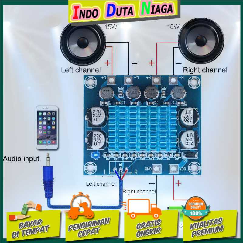 IDN TECH - Tai&amp;SH Digital Amplifier Board 30W x 2 TPA3110 - XH-A232