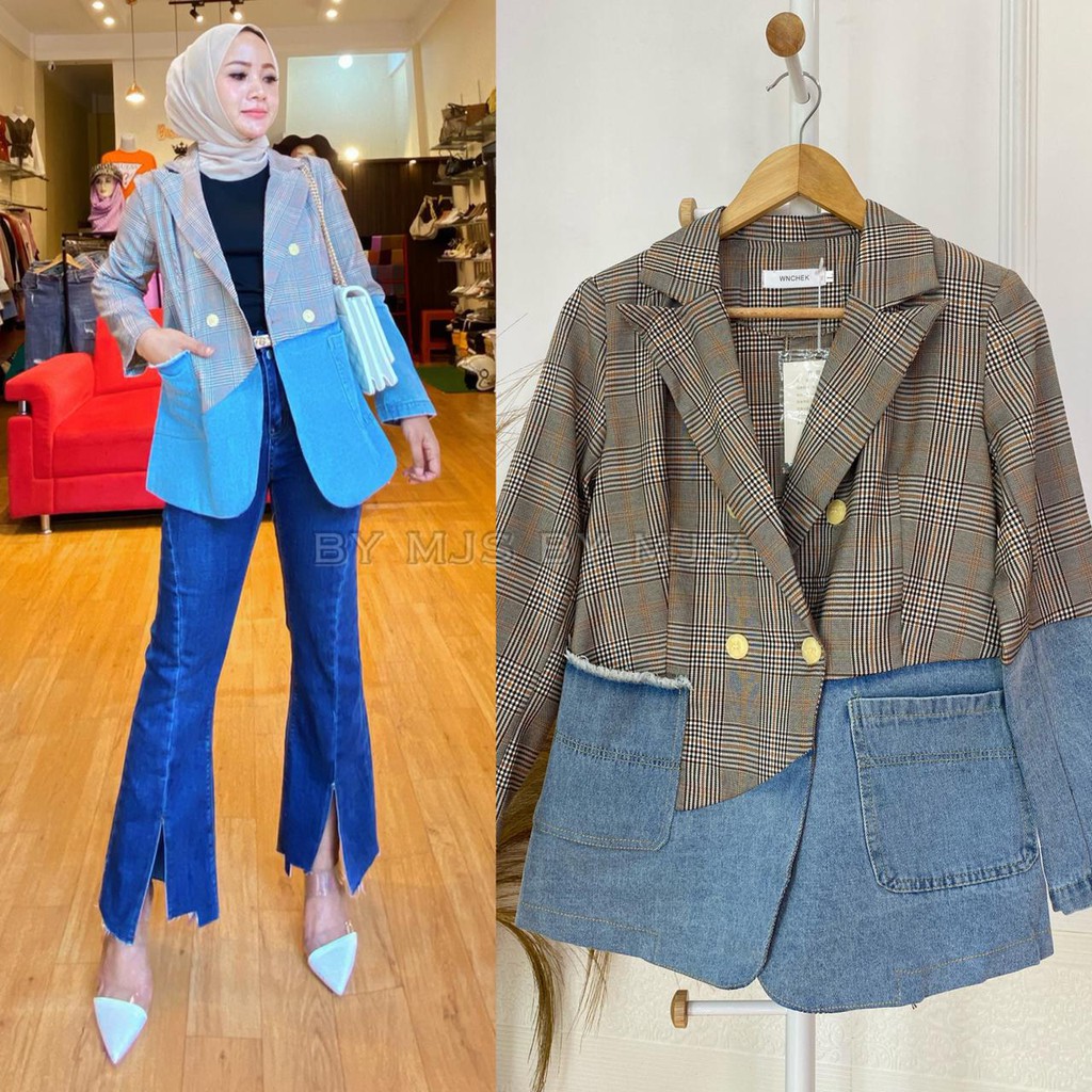 BLAZER JEANS MIX KATUN PREMIUM // BLAZER ZR PREMIUM