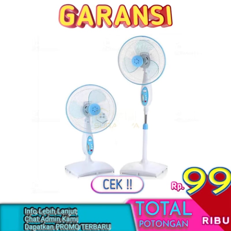 MASPION Kipas Angin Berdiri Duduk 2 in 1 16 Inch Stand Fan And Desk Fan